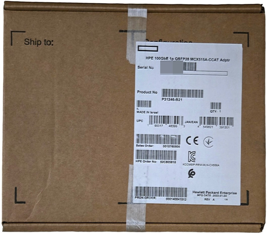 NEW HPE Mellanox MCX515A-CCAT 100GbE Adapter P31246-B21  P36071-001