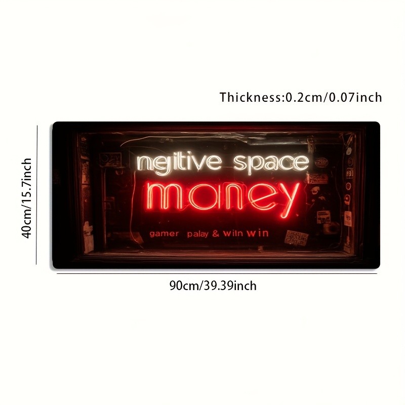 1pc Large Electronic Sports Gaming Mouse Pad, Red And White Neon Art Style Abs