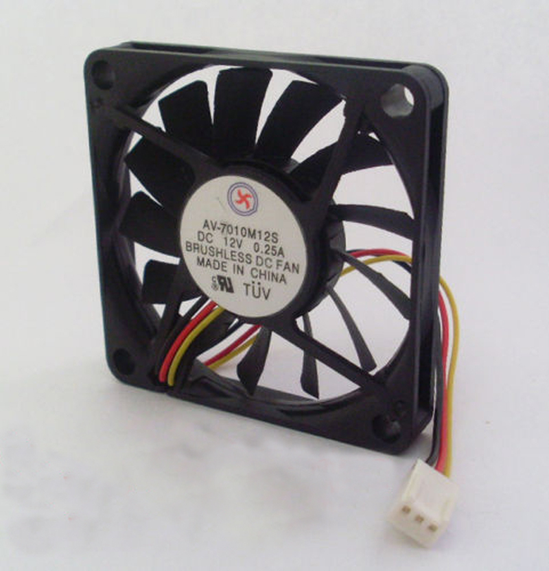 3pcs Brushless DC Cooling Fan 12V 0.15A 70mmx70mmx10mm 7010 13 blades 3pin/3wire