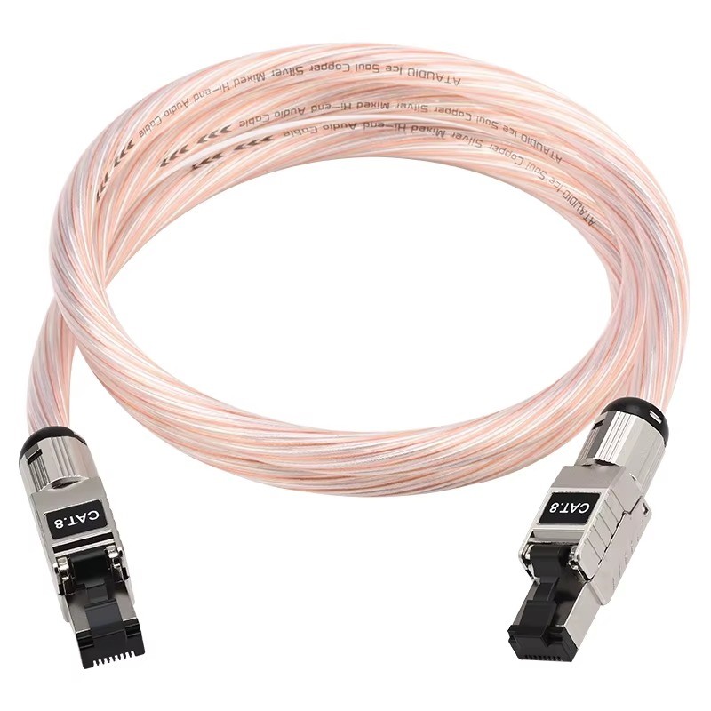 ATAUDIO Cat8 Ethernet Cable OCC Silver-Plated 40Gbps 2000MHz Hifi Network