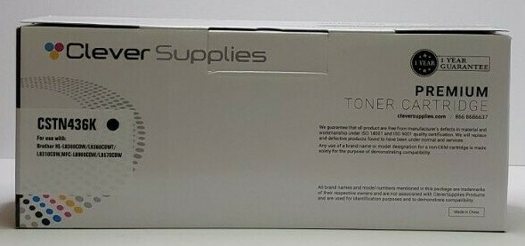 CLEVER SUPPLIES CSTN436K PREMIUM TONER CARTRIDGE - SEALED