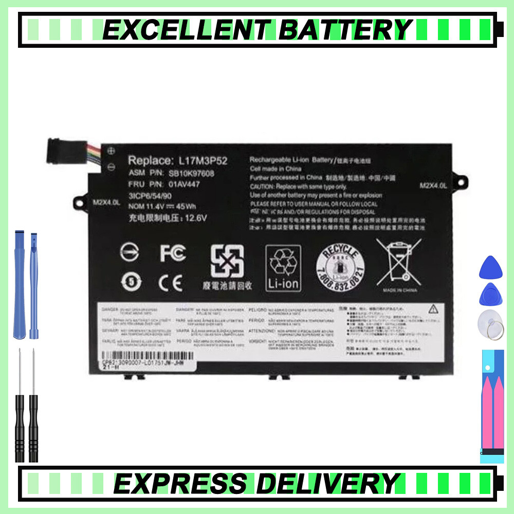 for Lenovo Battery L17C3P51 L17L3P51 L17M3P51 L17M3P52 3ICP6/54/90 45Wh