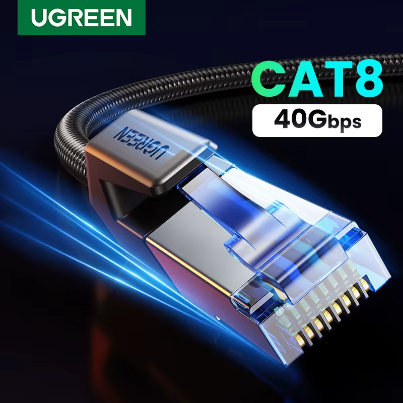UGREEN Cat 8 Ethernet Cable 3FT, High Speed Braided 40Gbps 2000Mhz  Pack of 2