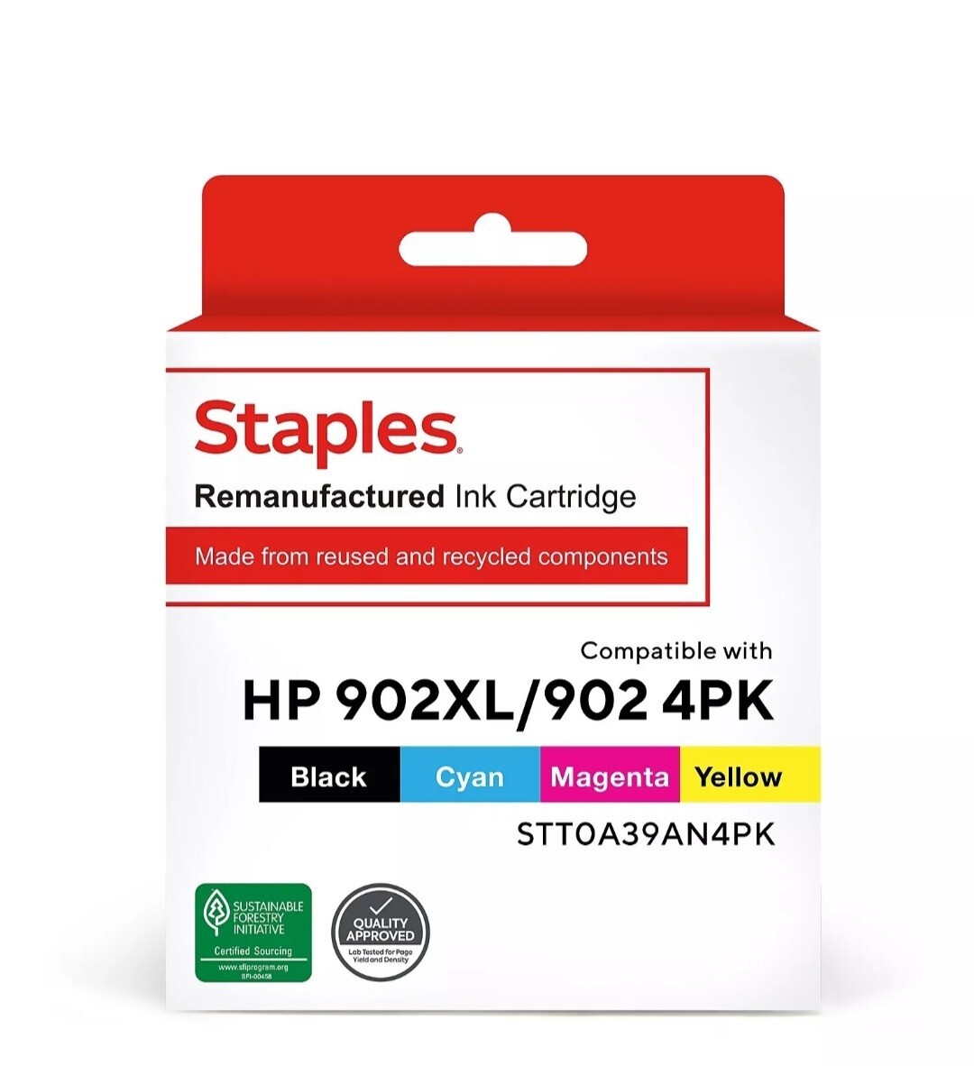 HP 902 902XL Staples Ink Black High Yield and Color Standard Yield  Cartridge  