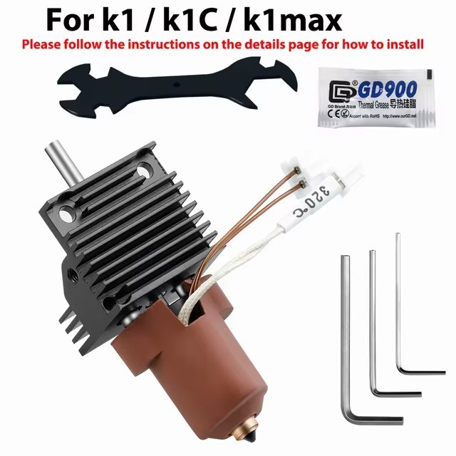 For Creality K1 K1C K1 Max Hotend Kit Hardened Steel Nozzle 3D Printer Parts ECA