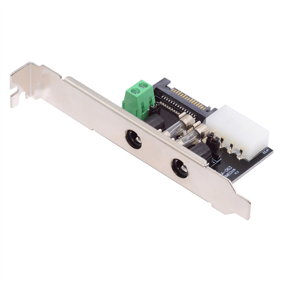 Cablecy DC5.5mm 1-to-4 DC 12V 5V Output System Power Card with PCI-E Bracket