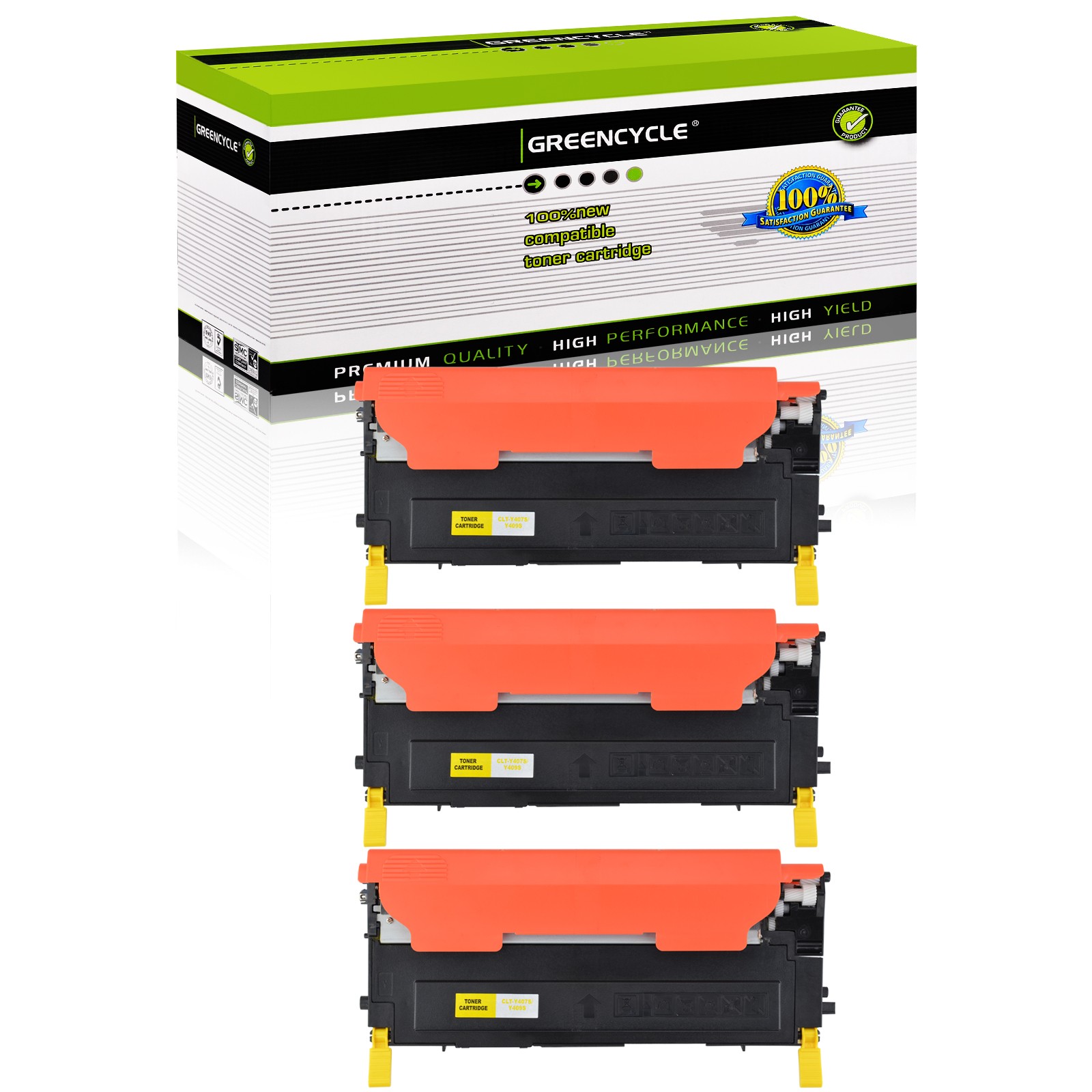 3× Yellow CLT-409S TONER For Samsung Color CLX-3175 CLX-3175n CLX-3175fn Printer