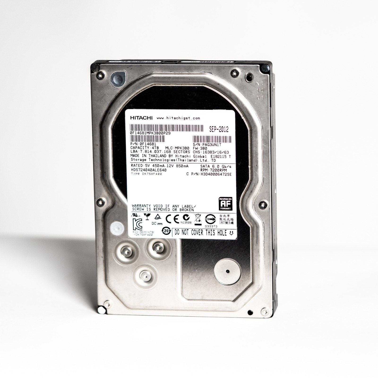 4TB Hitachi UltraStar, 7200RPM SATA 3.5'' (0F14681) HDD