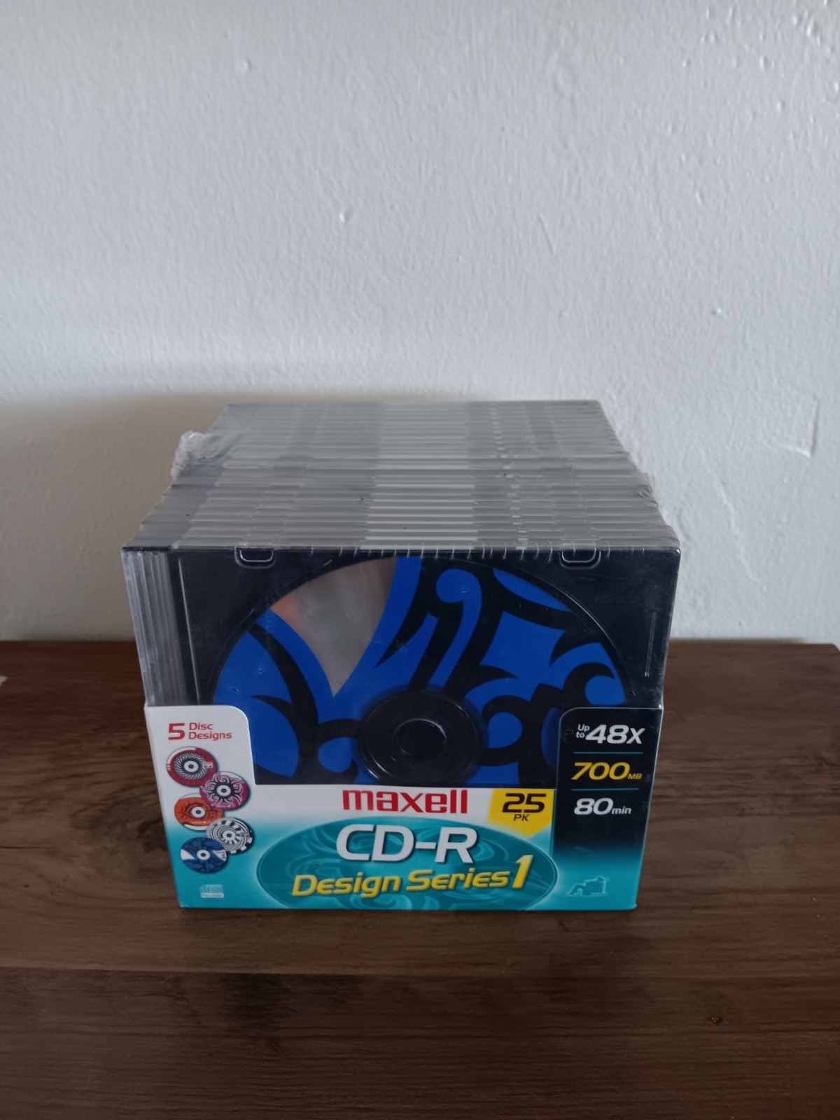 Maxell CD-R Design Series 1 25 Pack 700MB 48x 80 min 5 Disc Designs NEW SEALED