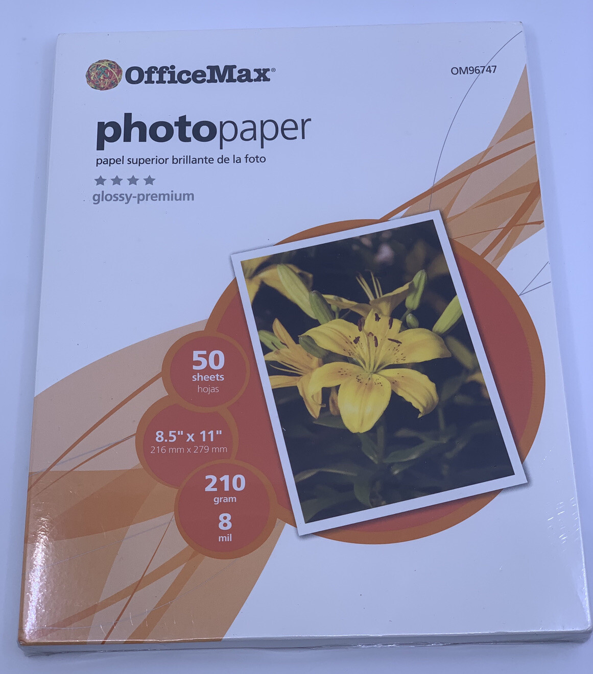 NEW Office Max Glossy Premium Photo Paper OM96747 - 50 Sheets / 8.5" x 11" 8 Mil