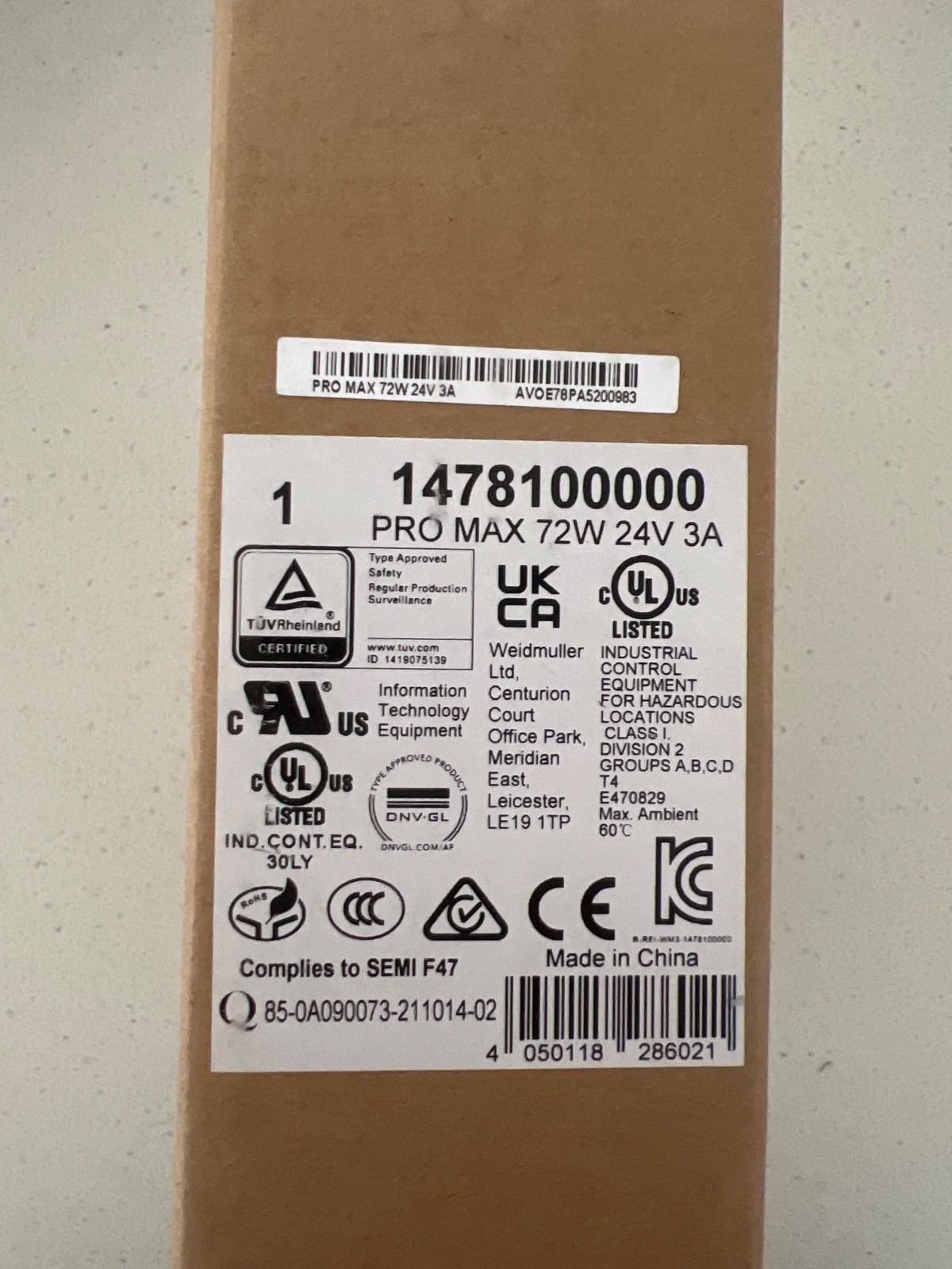 1478100000 1pcs NEW Weidmuller PRO MAX 72W 24V 3A Switch power supply 1478100000