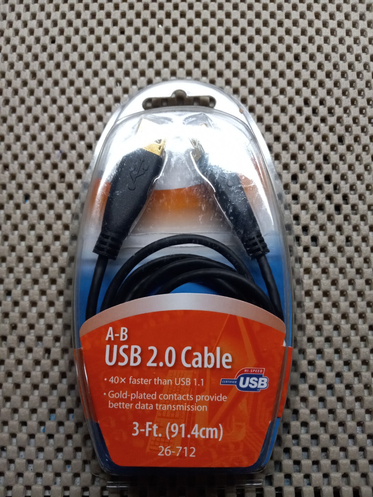 Radio Shack A-B USB 2.0 Cable 3ft