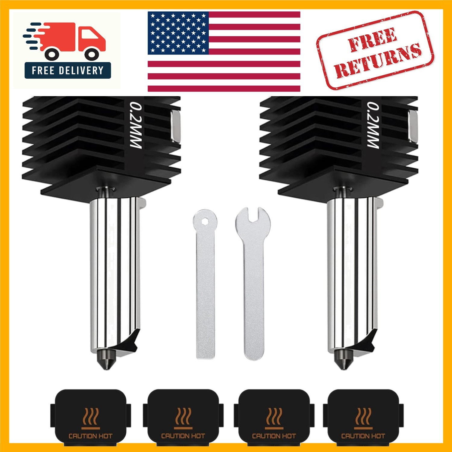 Sturdy 0.2mm Nozzle Kit - 2-Pack for A1 Mini & A2L | Quick Swap, Reliable Prints