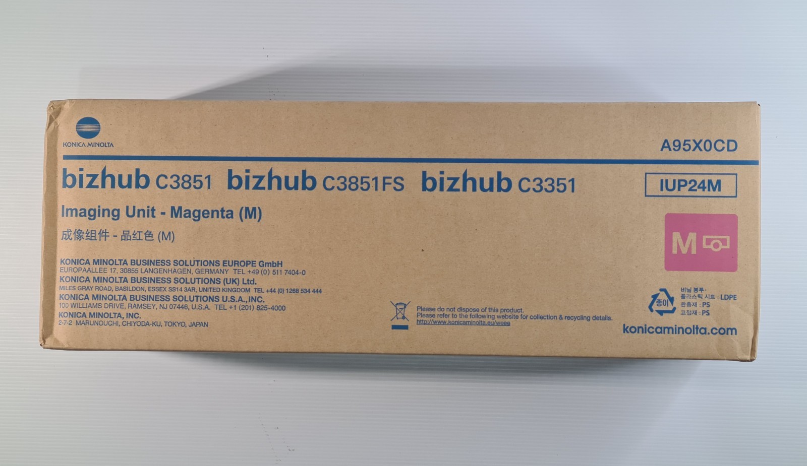 GENUINE Konica Minolta IUP24M A95X0CD Magenta Imaging Unit C3351 C3851 C3851FS