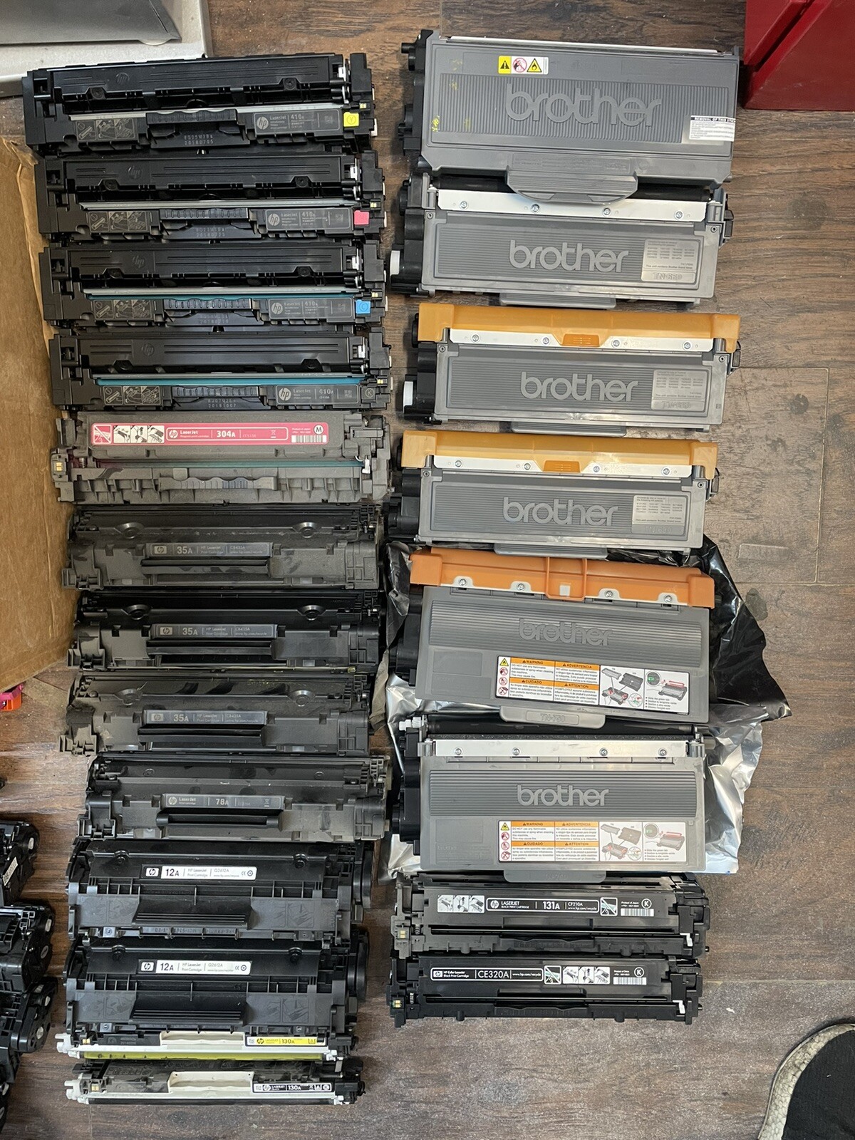 MIX LOT OF 80+ EMPTY INK & TONER CARTRIDGES REFIL REUSE HP BROTHER EPSON CANON