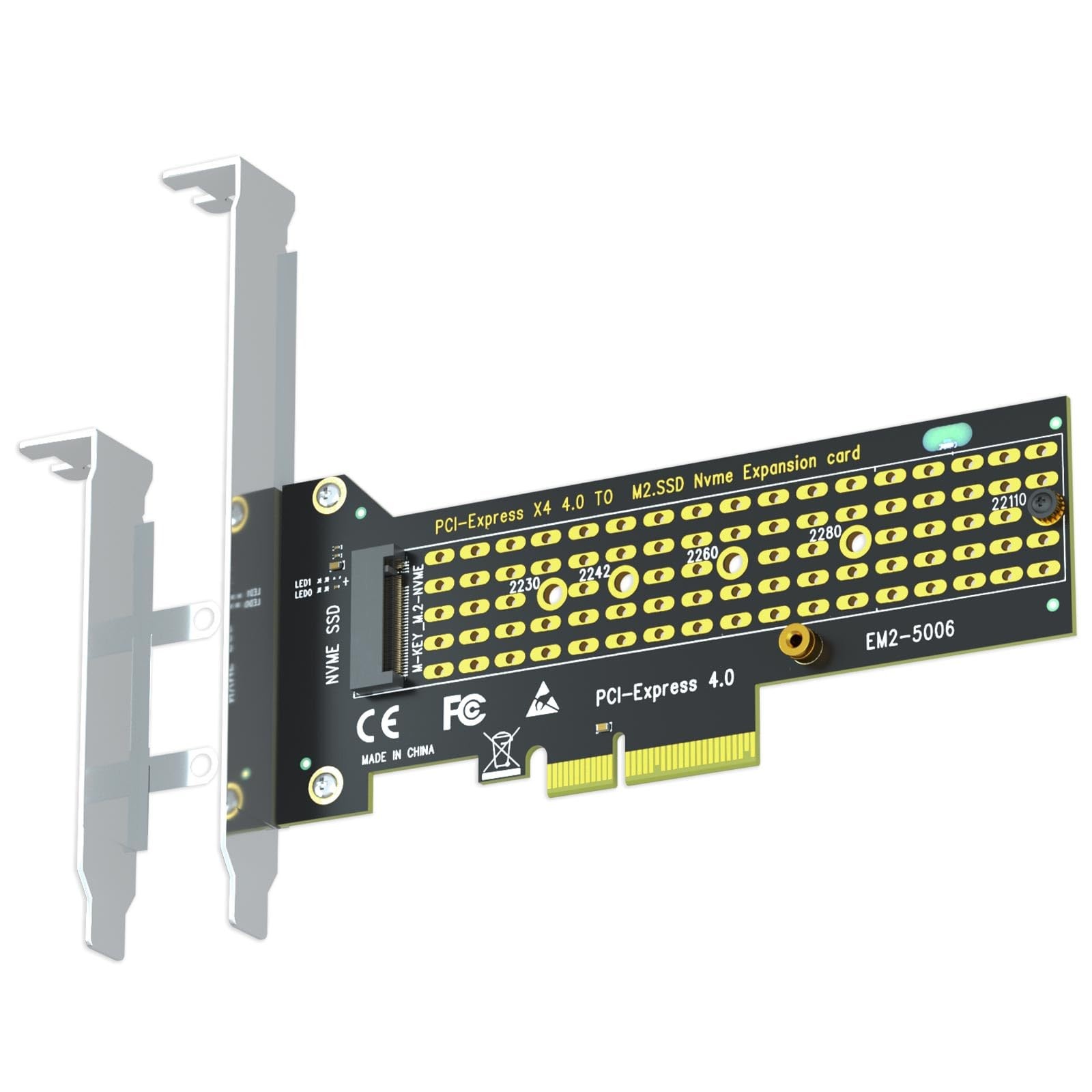 GLOTRENDS PA22110 M.2 NVMe to PCIe 4.0 X4 Adapter for 22110 SSD 