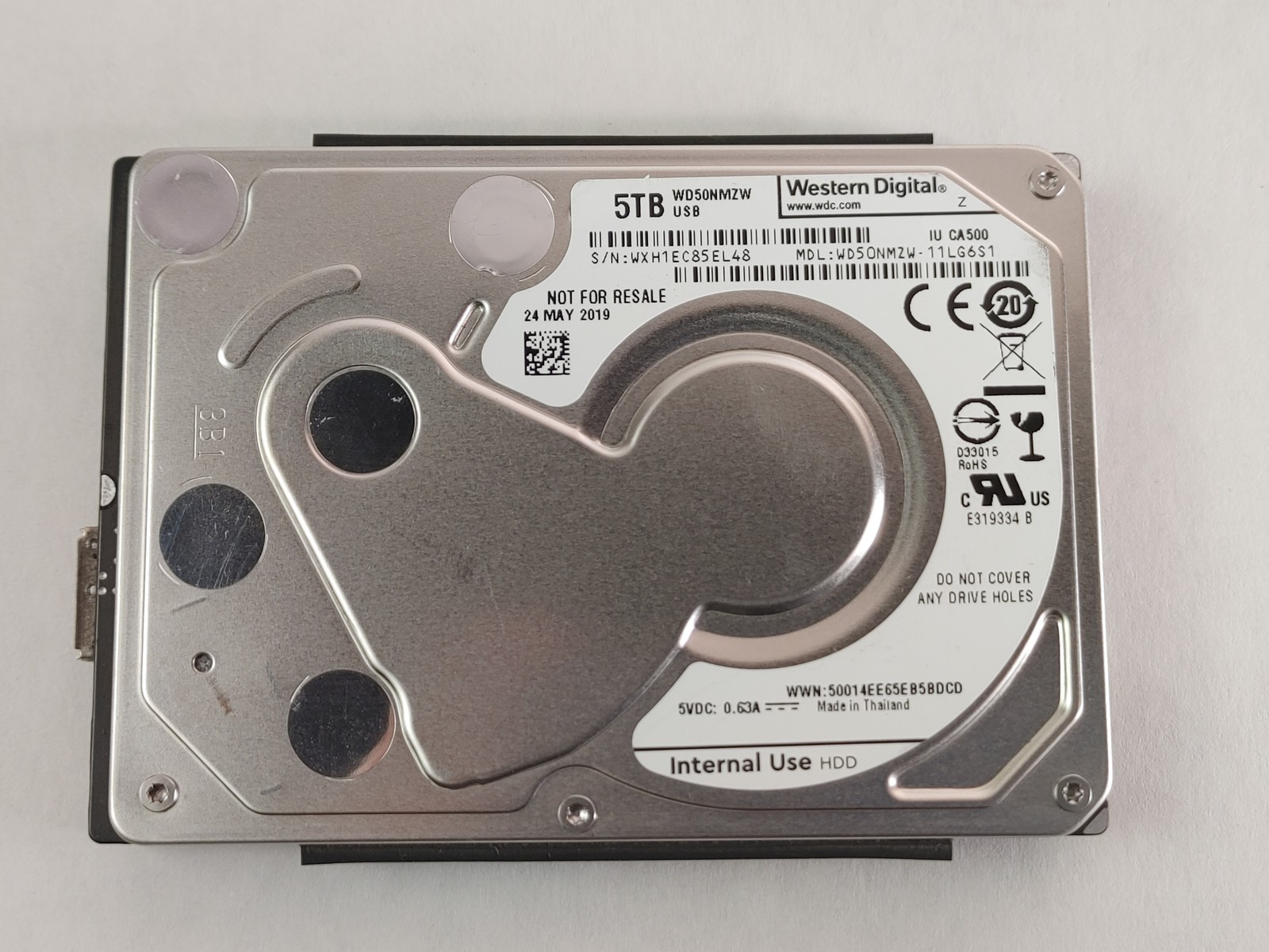 Lot of 2 Western Digital WD50NMWZ 5 TB 2.5 in USB 3.0 External Hard Drive