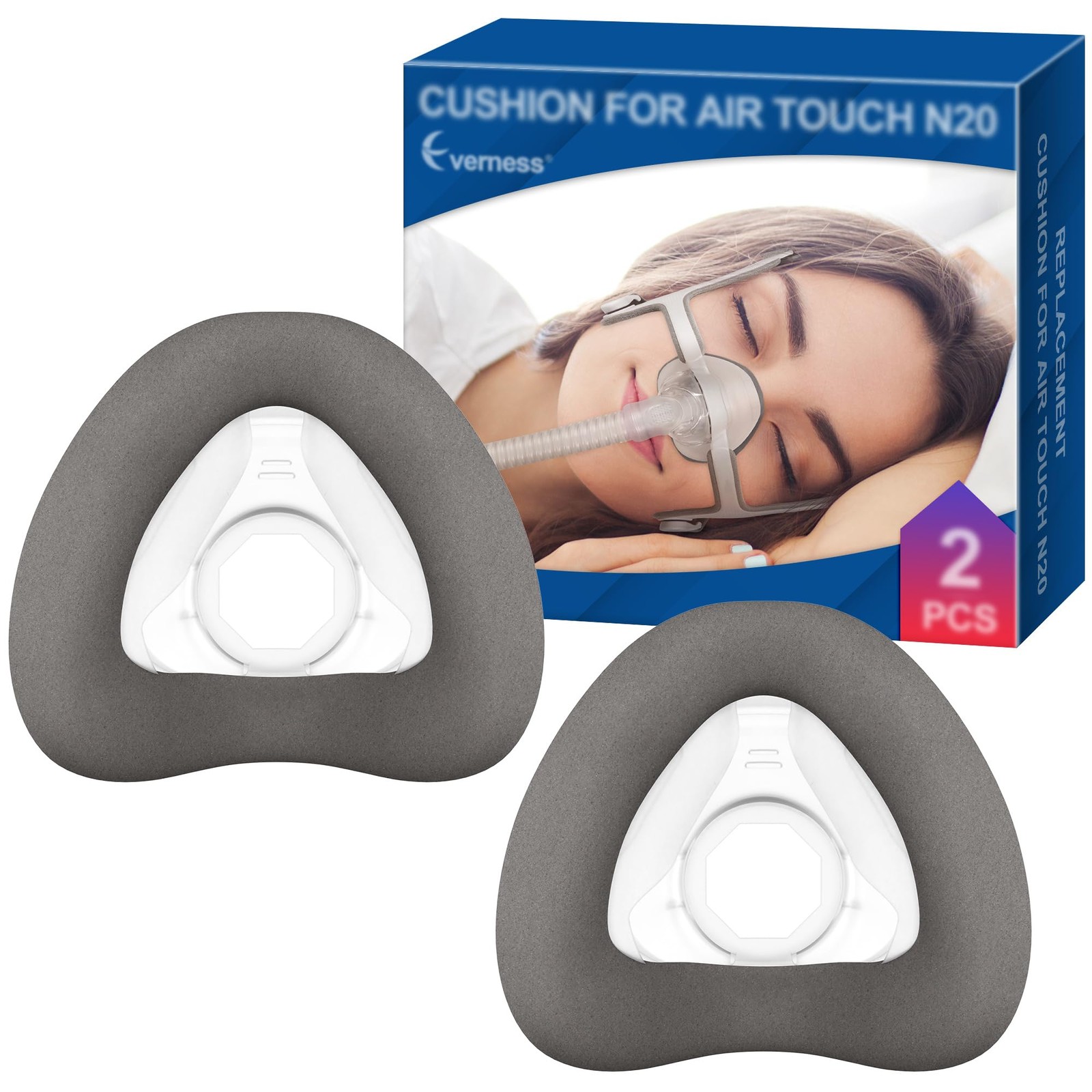 Nasal Mask Cushion Medium for N20 2-Pack- Memory Foam Leak-Free Seal