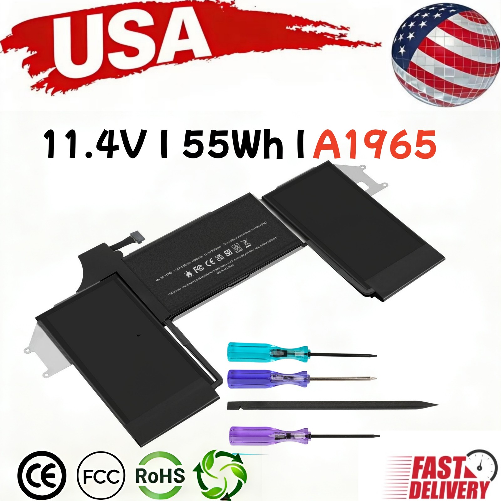 New A1965 Battery for Apple Macbook Air 13" A1932 2018 2019 A2179 2020 661-11676