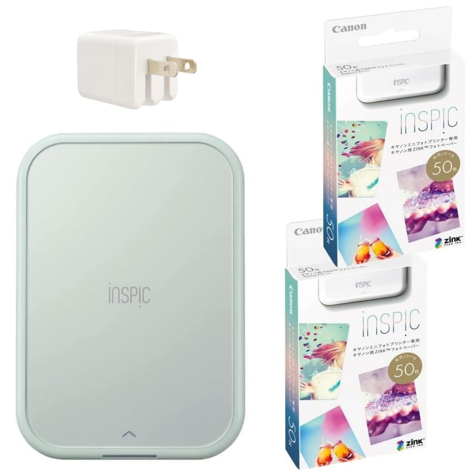 Canon iNSPiC PV-223 Smartphone Photo Printer with 100 ZINK Paper Sheets and USB