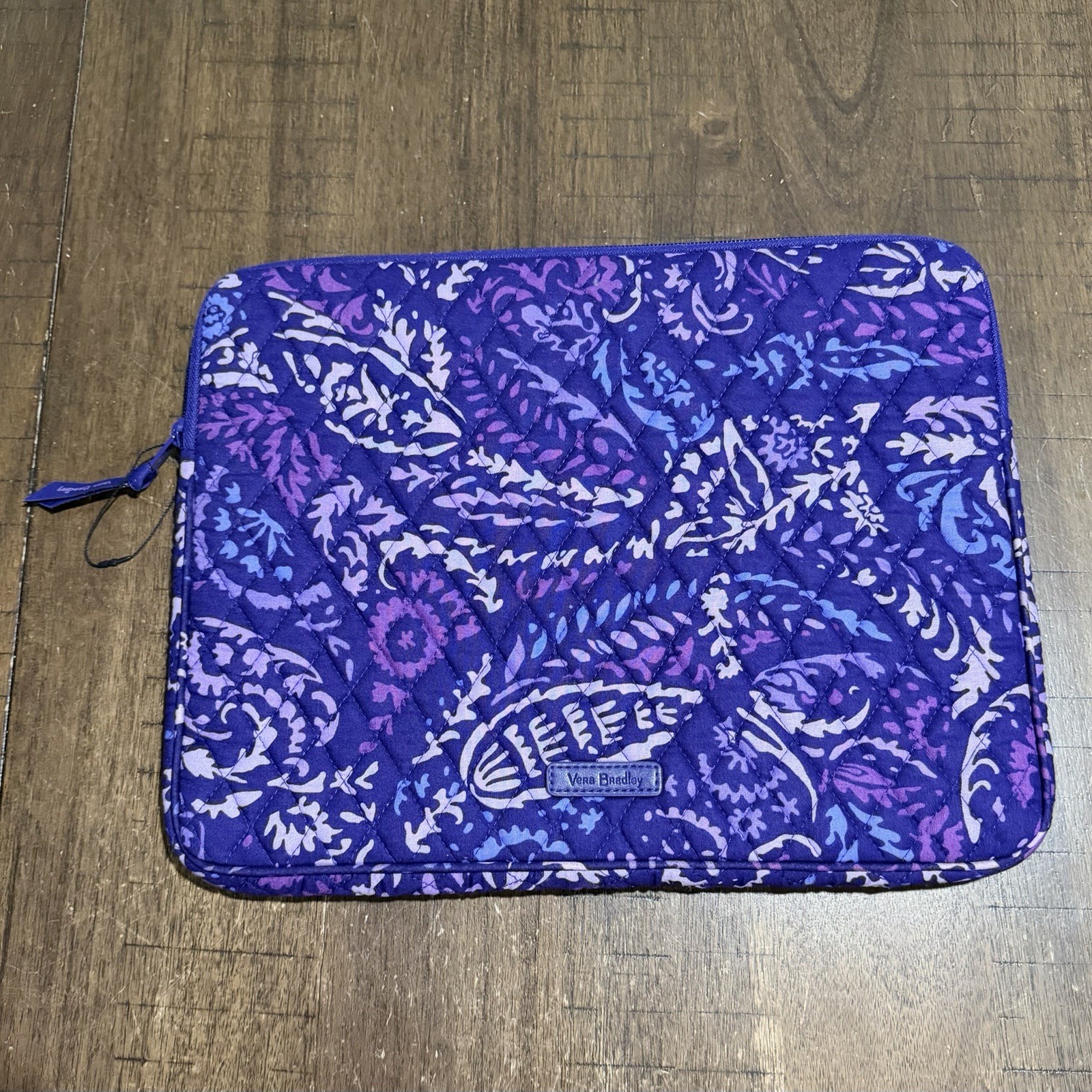 NWOT Vera Bradley Paisley Amethyst Design Laptop Sleeve Cover Case Bag Purple