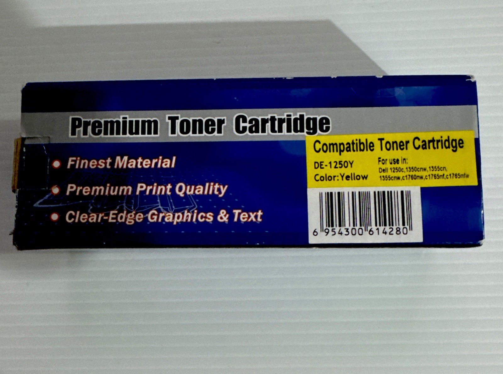 Premium Toner Cartridge Set Printer Ink Compatible Toner DE - 1250Y Yellow