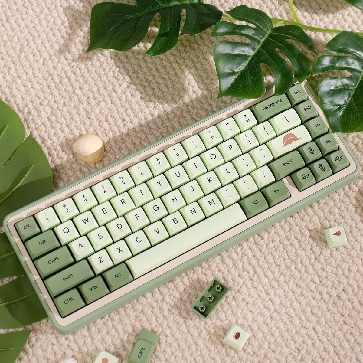 Matcha Green Keycaps 124 Keys XDA Profile Dye Sub PBT Keycaps Set