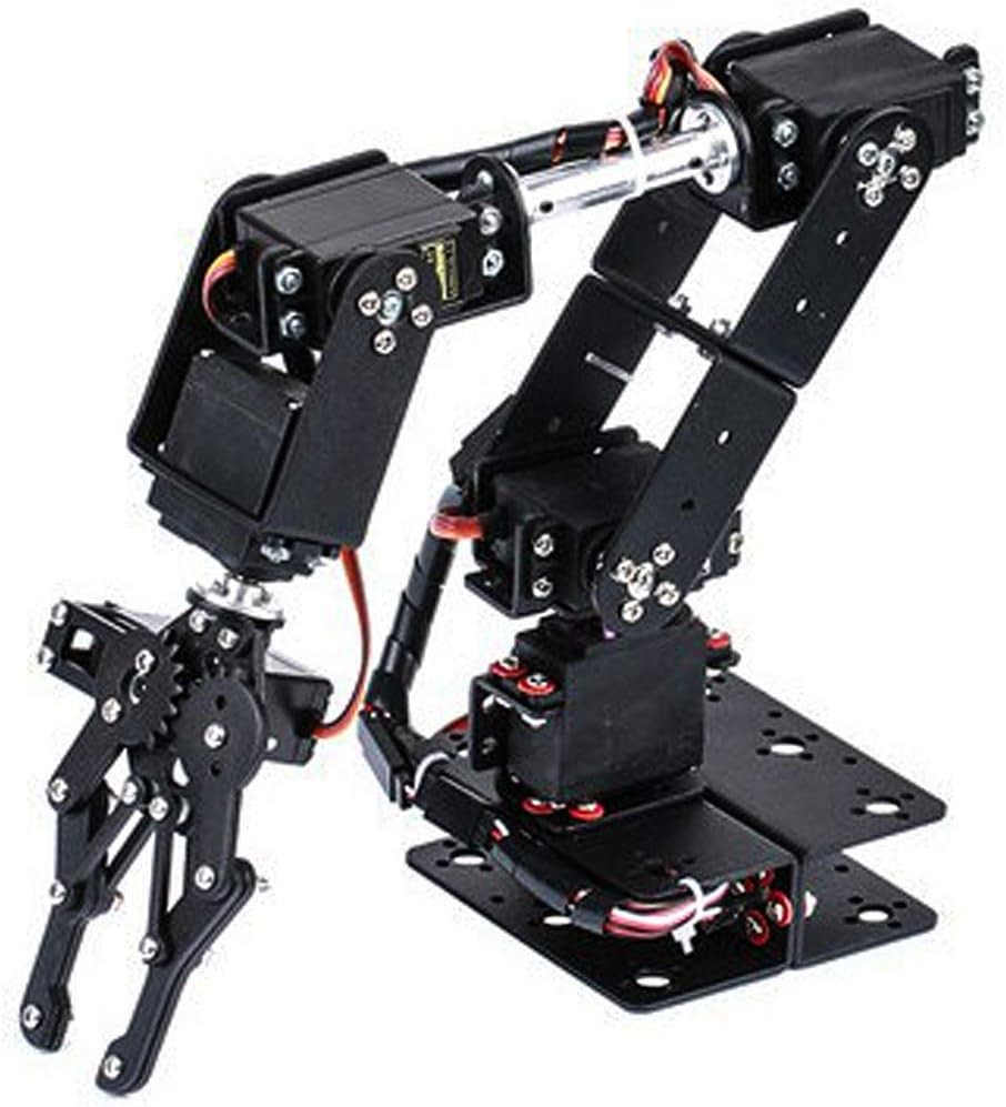 6DOF Robot Mechanical Arm Kit, Programming Robotic Clamp Hand Claw with 6 Servo