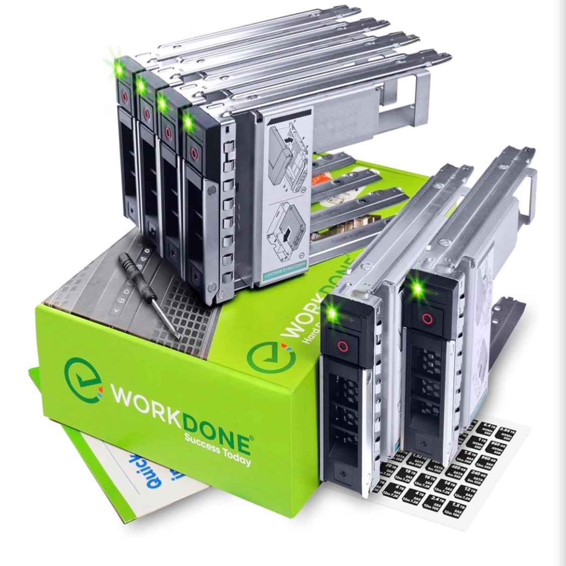  6-Pack - 3.5" Hard Drive Caddy with 2.5" HDD Adapter - Compatible for Dell Powe