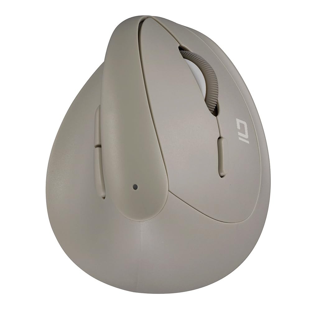 Digio2 Mini Ergonomic Wireless Mouse, Quiet, 5 Buttons, BlueLED, Greige
