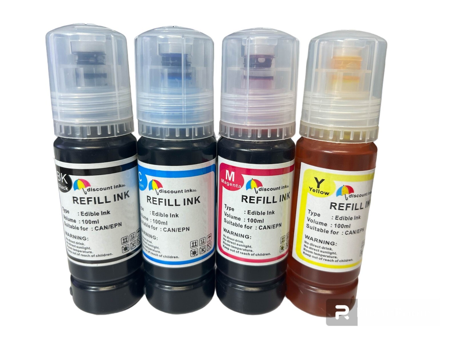 4x100ml Edible Ink For Epson 522 502 EcoTank Ink Bottles ET-2720 ET-4700
