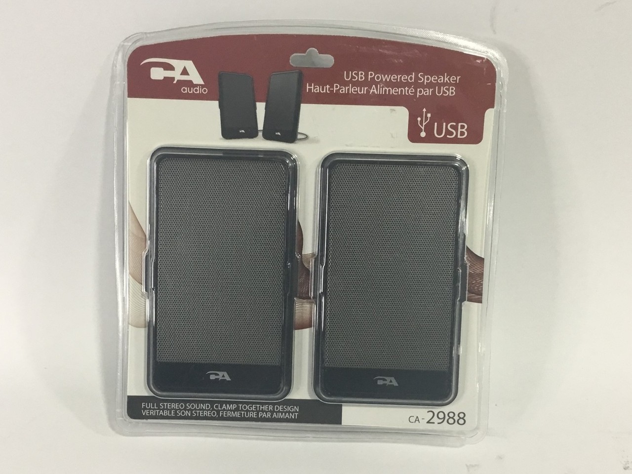Cyber Acoustics CA-2988 Portable 2 USB Speakers Laptop Travel - NEW