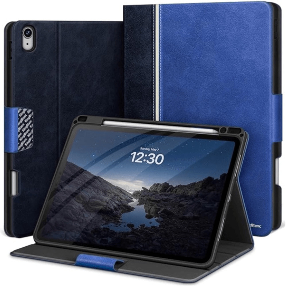 KingBlanc Case for iPad Air 13-inch Case Vegan Leather, Blue, NWT