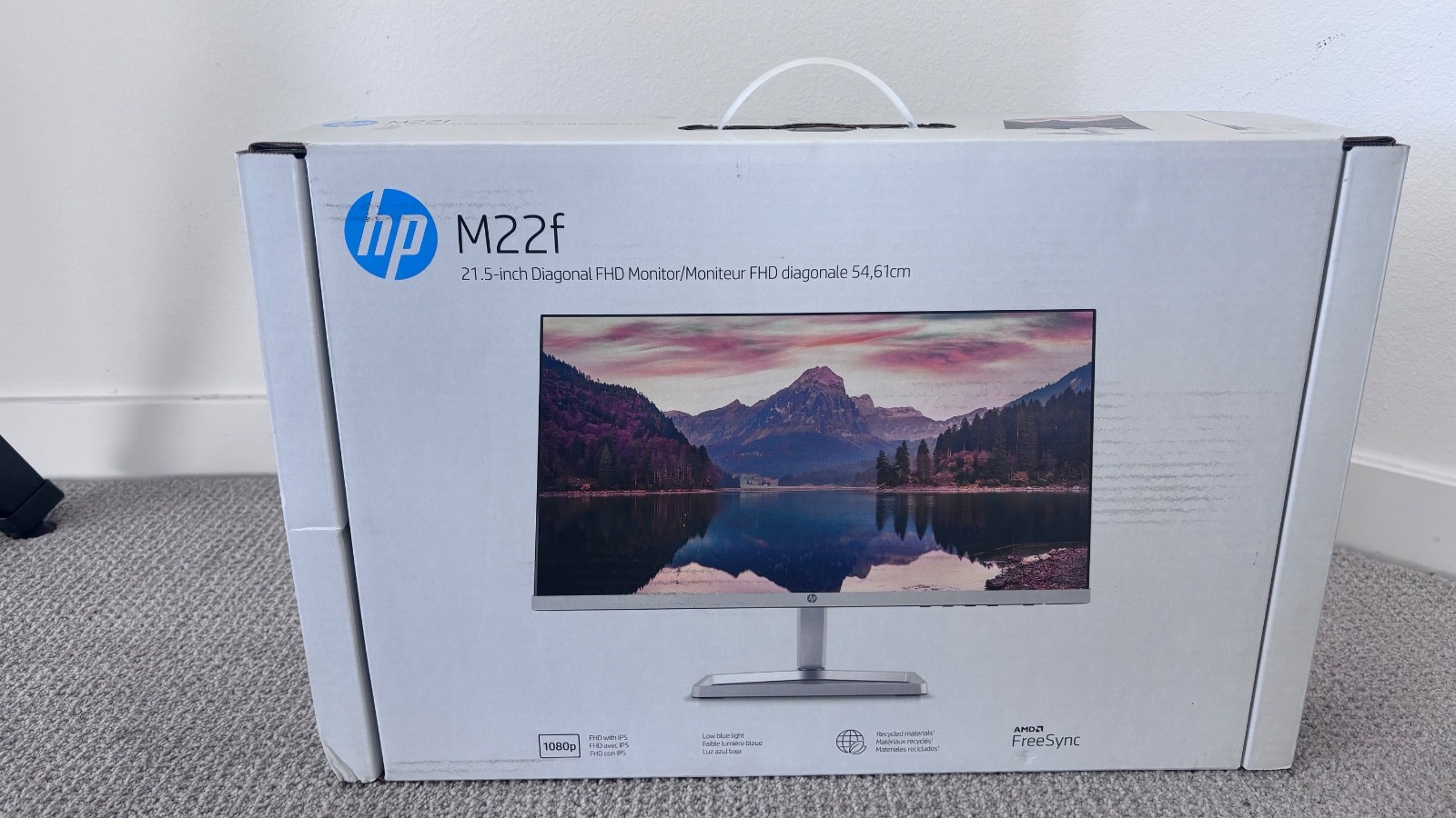 HP M22f 21.5" LED Full HD Free Sync Monitor - Silver, Black