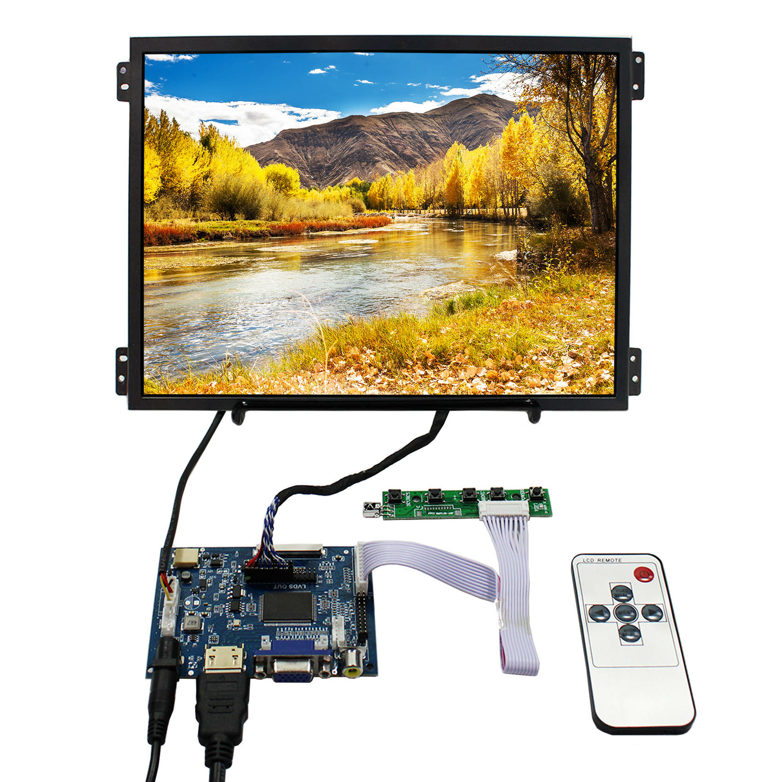 HDVGA AV LCD Controller Board 10.4 in 1024x768 IPS LCD 600nit Brightness