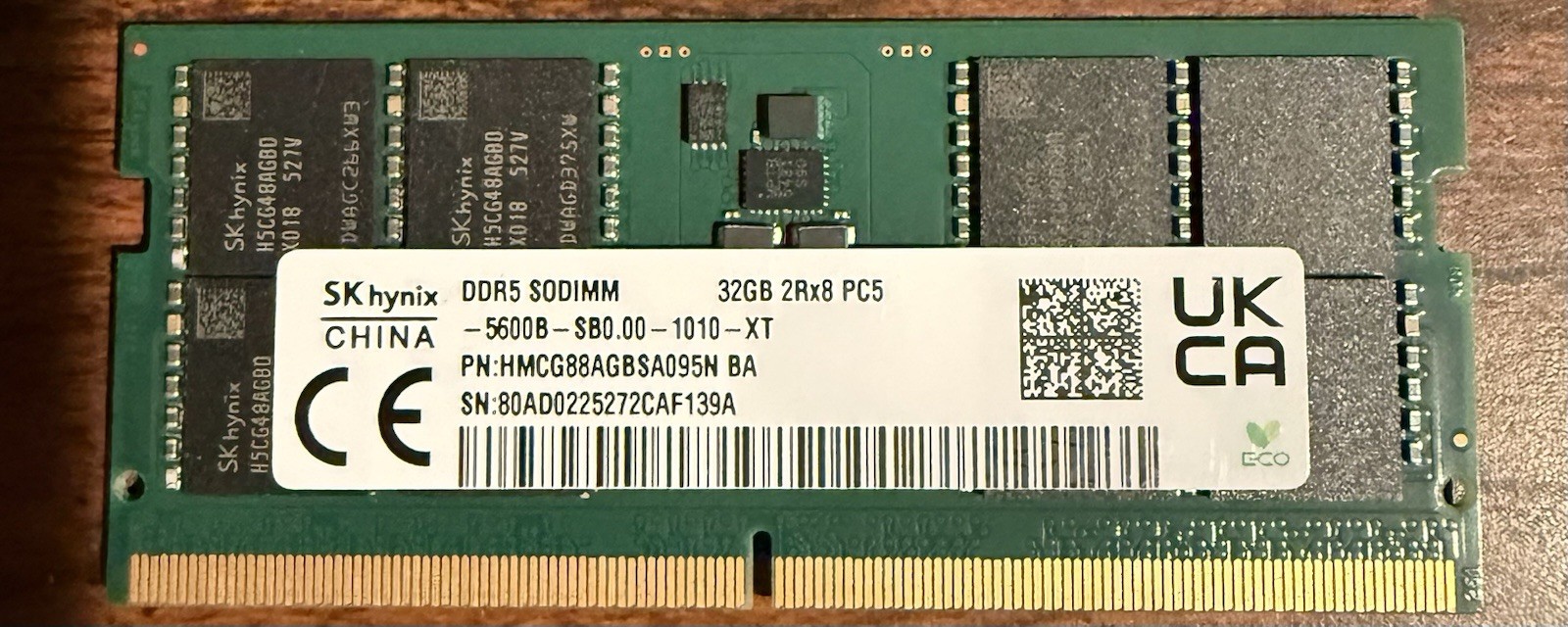 SK Hynix 32GB DDR5-5600 2Rx8 SODIMM HMCG88AGBSA095N Laptop RAM #GG