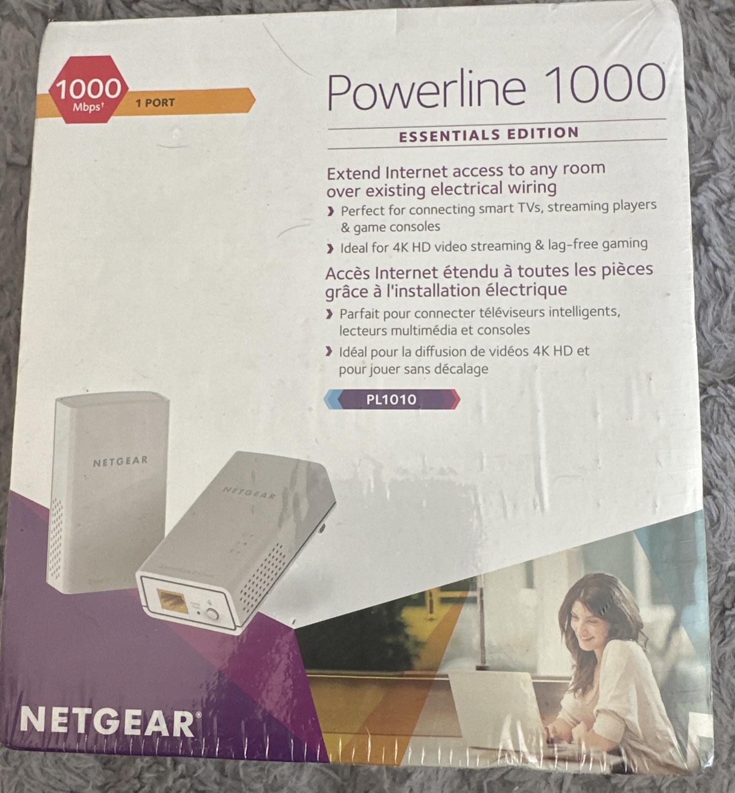 NETGEAR Powerline 1000 Mbps PL1010 Ethernet Adapter Kit 2-Pack New Sealed