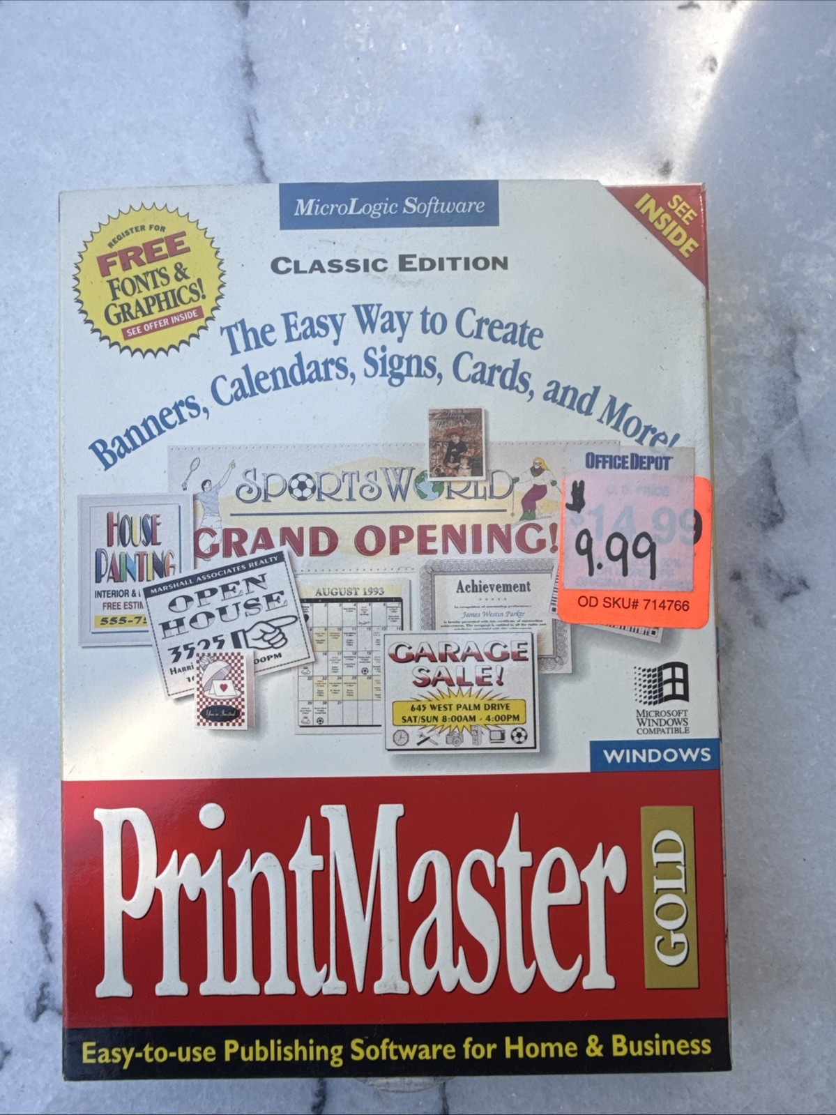 MicroLogic Software PrintMaster Gold for Windows User's Guide Manual, Vintage