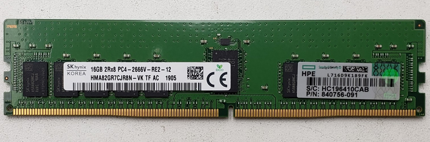 SK Hynix 16GB PC4-21300R 2Rx8 DDR4-2666 ECC RDIMM Server RAM HMA82GR7CJR8N-VK.