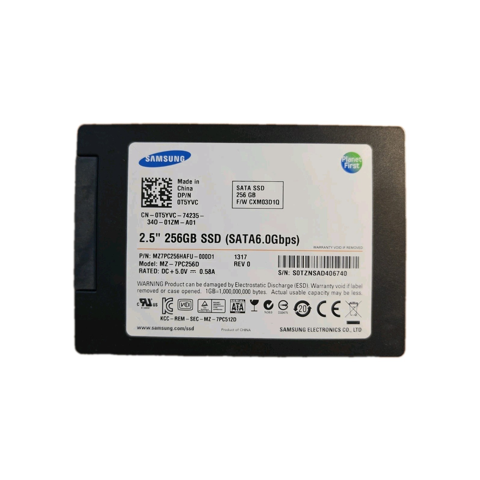 Samsung PM830 MZ7PC256HAFU-000D1 / 2.5" 256GB SATA 6Gb/s SSD