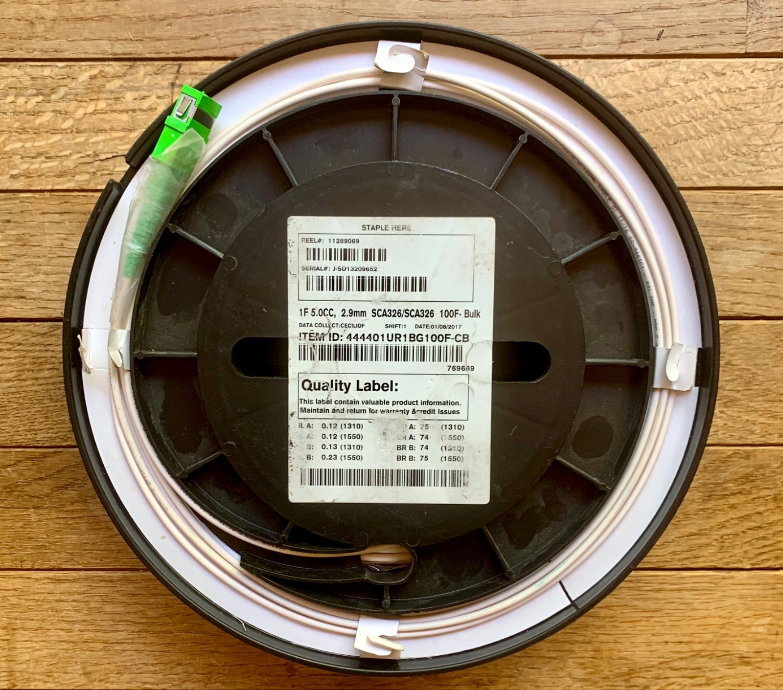 FIBER OPTIC PATCH CABLE 1F 5.0CC 2.9MM SCA326/SCA326 100 ft 