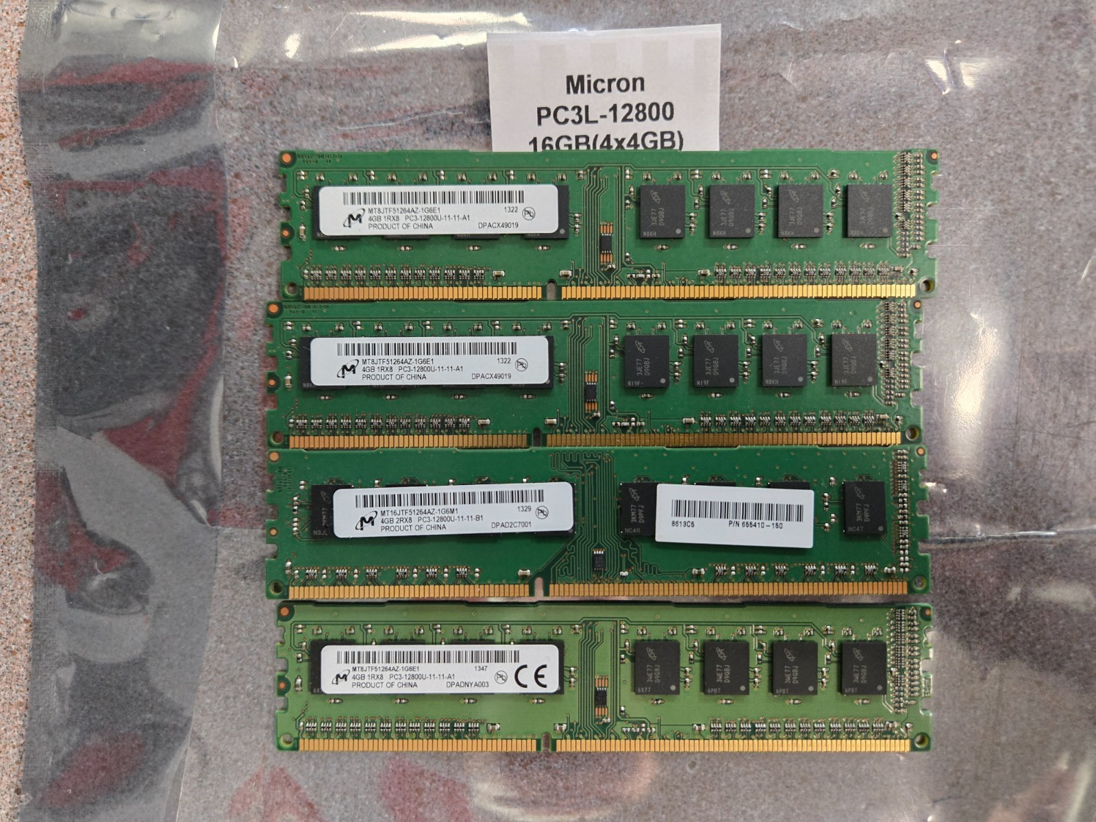 Micron 16 GB (4x4GB) PC3L-12800 Desktop Memory RAM