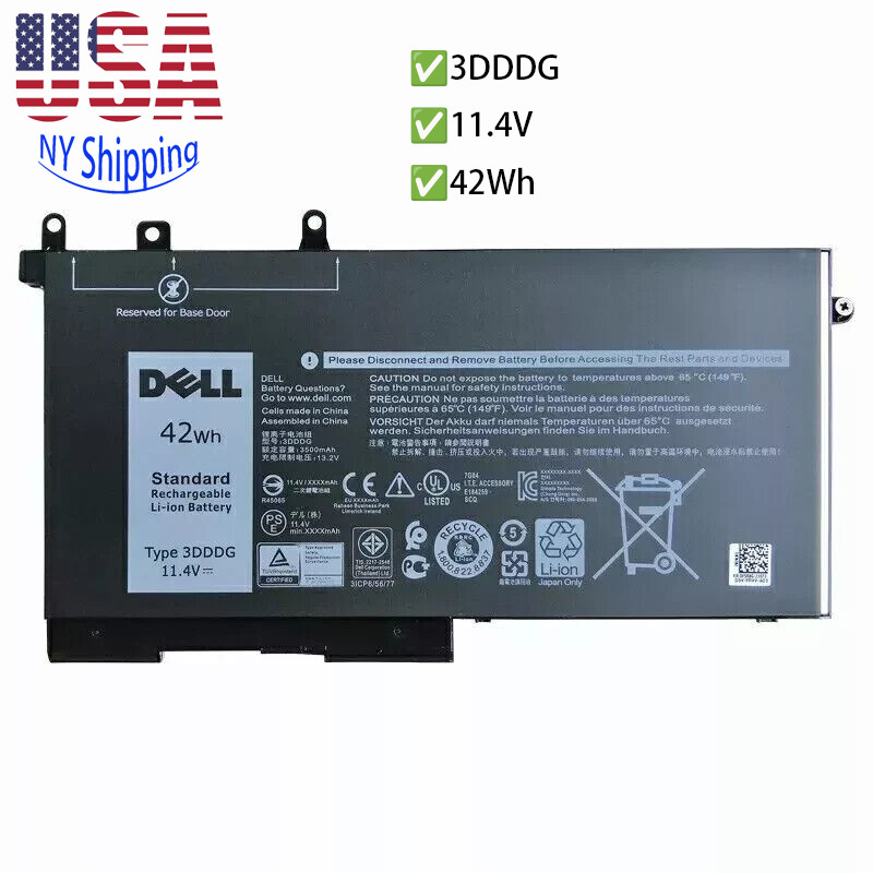 Genuine 42Wh 3DDDG Battery for Dell Latitude E5280 E5288 E5480 Precision M3520
