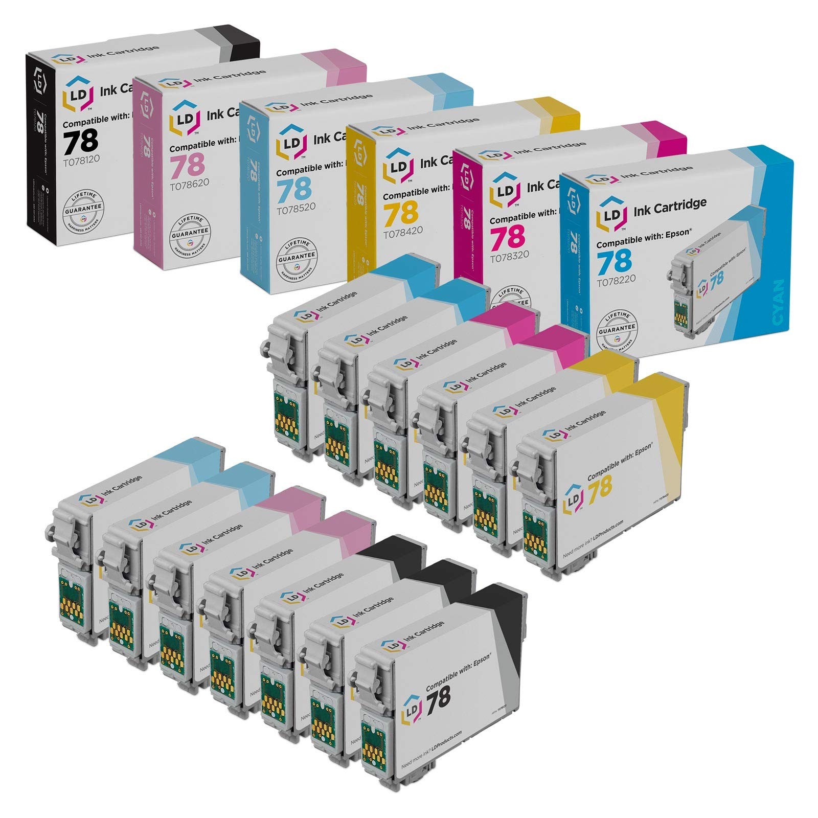 LD Products Epson T078BUNDLE 3BK/2C/M/Y/LC/LM 13PK Ink Cartridge Bundle