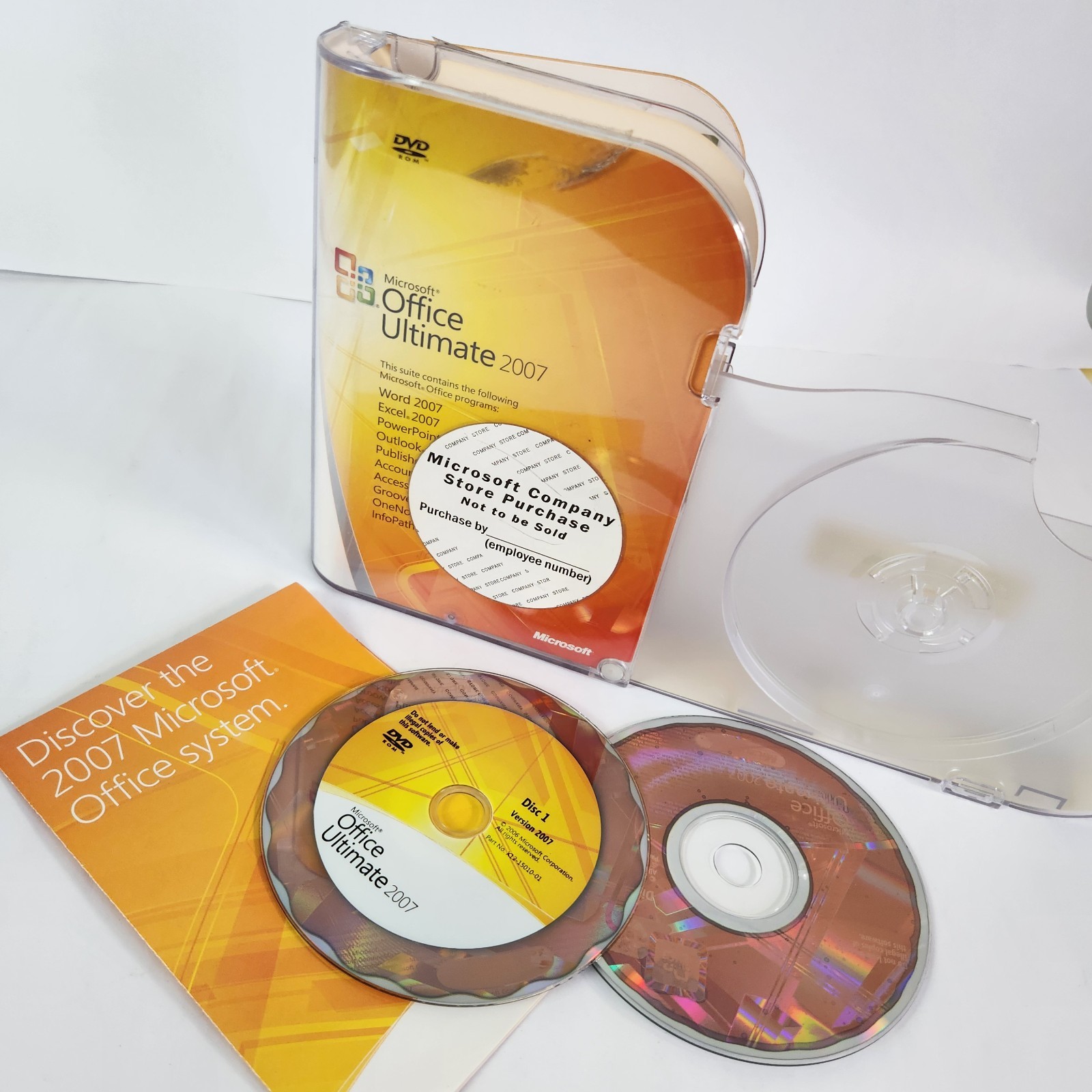 Genuine Microsoft Office Ultimate 2007 2 Disc Set with Product Key