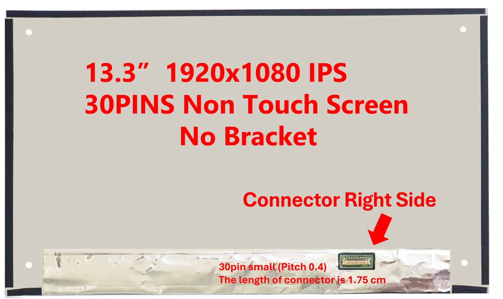 Nv133fhm-n6l Nv133fhm-n60 13.3"FHD 1920x1080 IPS 30Pin replacement screen