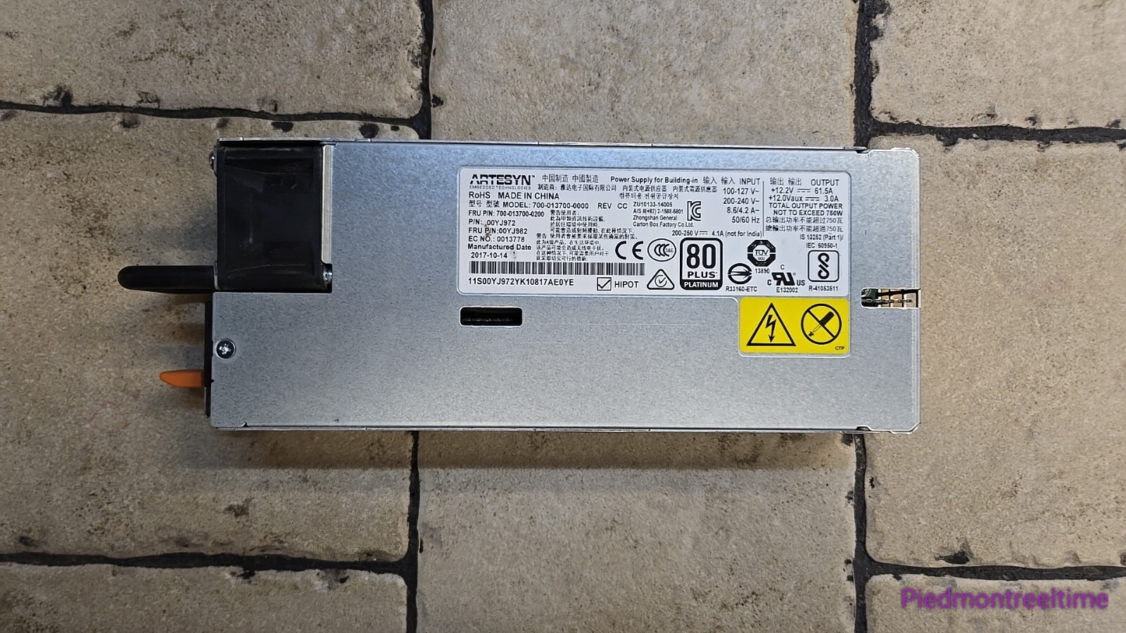 IBM 00YJ905 900watt X3650 M5 Power Supply 00YJ835 700-013701-0200 w60