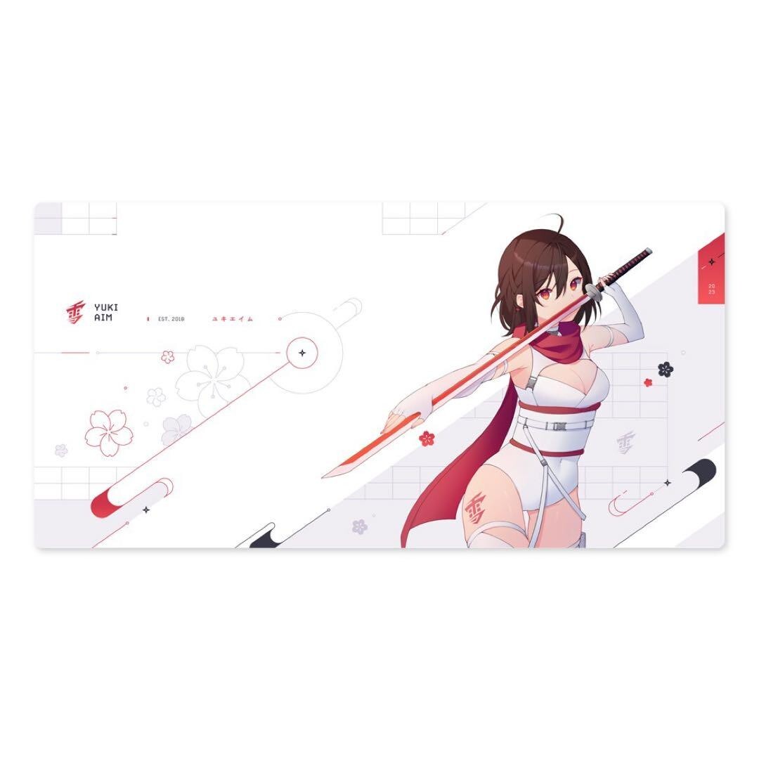 YUKI AIM 2023 DROP 1 KATANA XL mousepad LIMITED White FPS Mouse Pad 1000 × 500