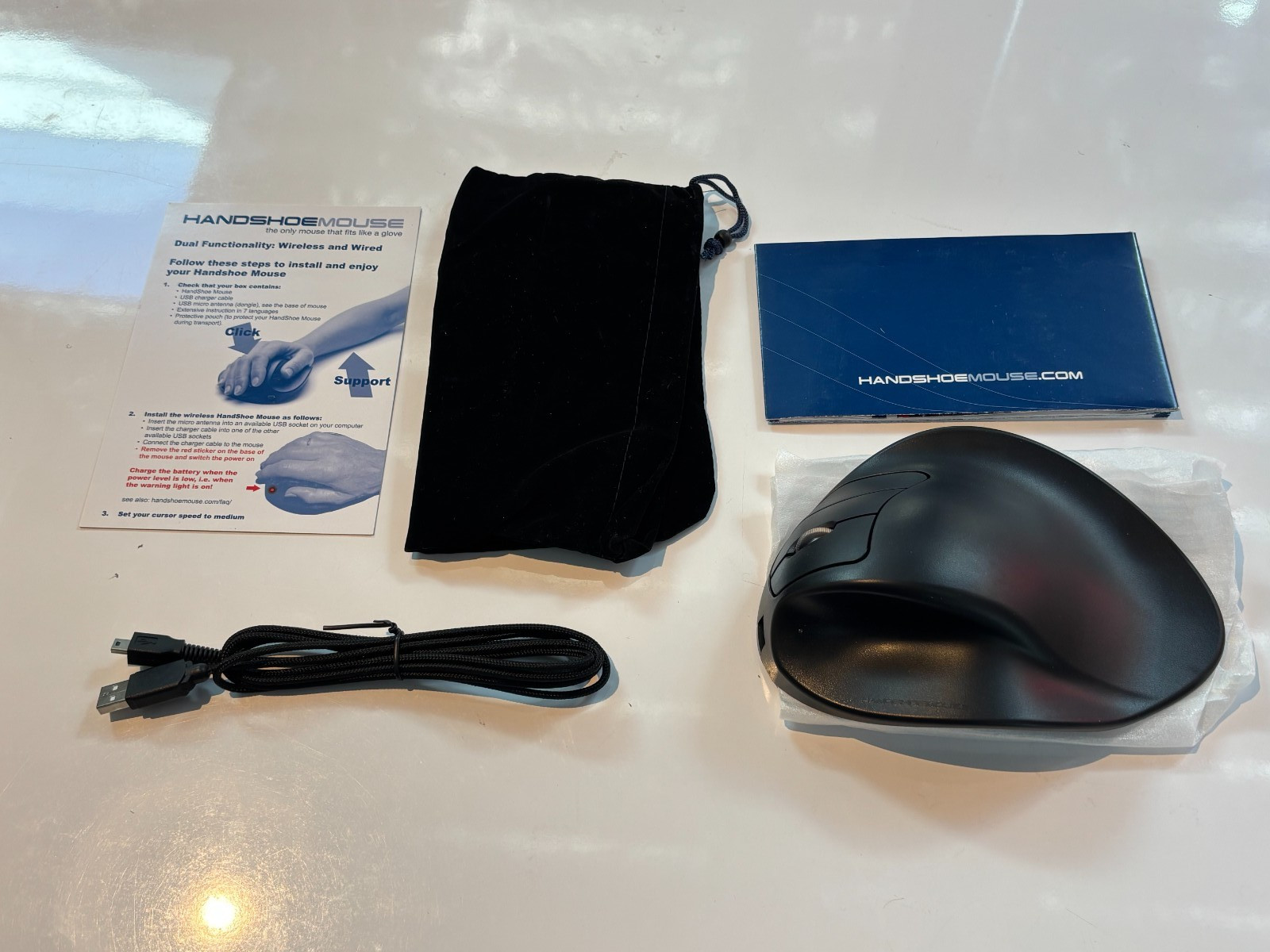 Hippus HandShoe Mouse L2UB-LC Large Wireless, Right Hand, USB, Black [open box]