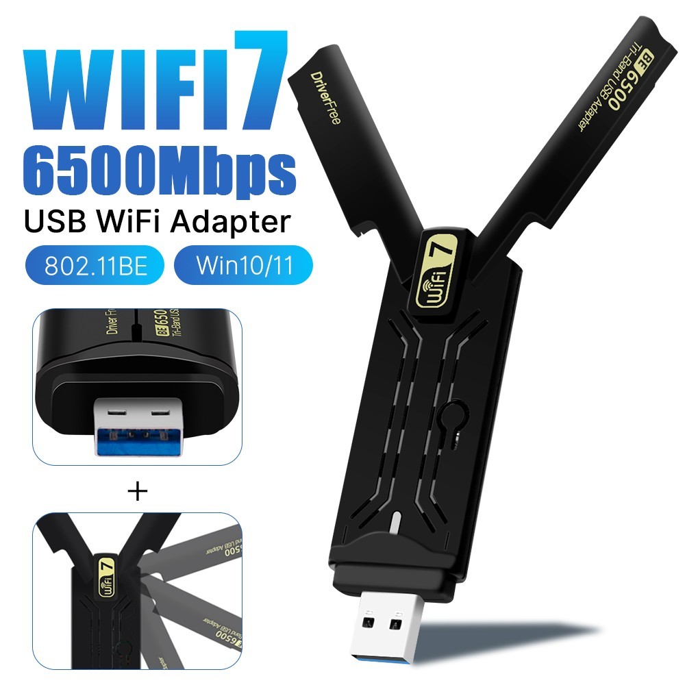 FENVI USB 3.0 BE6500 AX1800 WiFi Adapter for Desktop WiFi7/6 Dongle for Win10/11